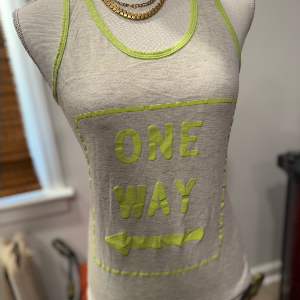 Women's Neon Green Graphic Tank Top